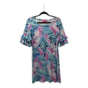 Lilly Pulitzer Small Floral Dress in Pink and Blue